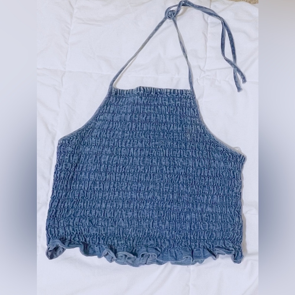Denim halter top